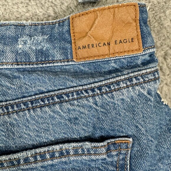 American Eagle Cut-Off Jean Shorts Embroidered Floral Women's 00 Denim Stretch - Picture 8 of 13